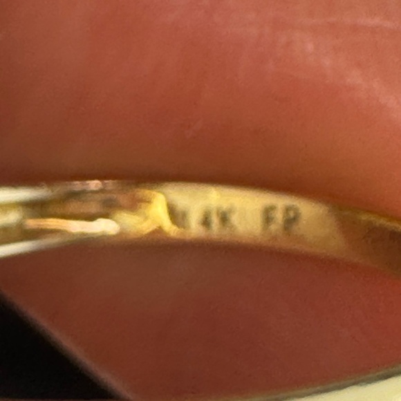 14K Yellow Gold Bezel Amethyst Turquoise and Quatrefoil White Agate Ring S 6.5 - Picture 14 of 16